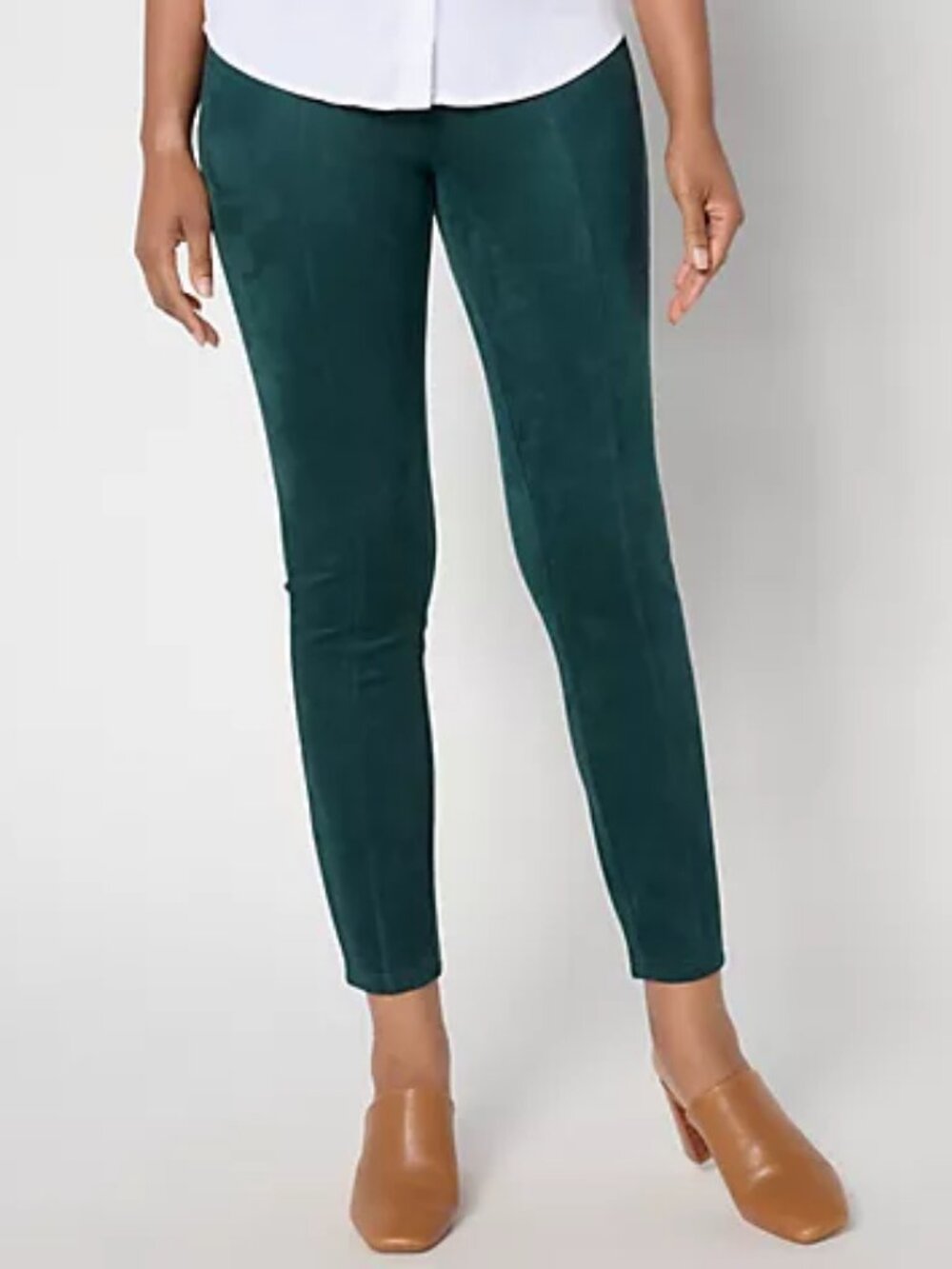 Isaac Mizrahi Live! Estate Regular Faux Suede Slim-Leg Pants, Sz 3X a609751